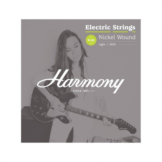Harmony HE01 NICKEL ELECTRIC GUITAR STRINGS, LIGHT, Gauge 9/42