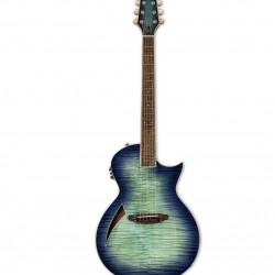 ESP LTD TL-6 Thinline Acoustic Guitar, Aqua Marine Burst Finish