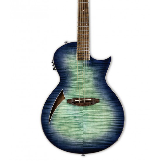 ESP LTD TL-6 Thinline Acoustic Guitar, Aqua Marine Burst Finish