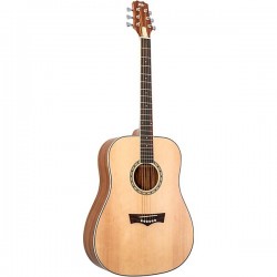 PEAVEY DW2 Solid Top Dreadnaught Acoustic Guitar Natural With Case
