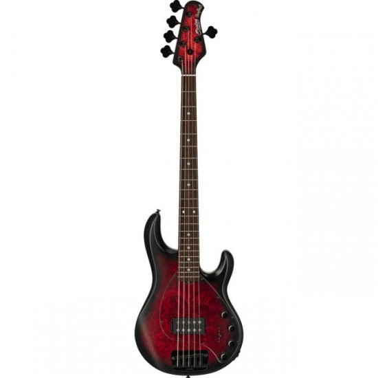 Sterling by Music Man StingRay RAY35PB Electric Bass Guitar - Dark Scarlet Burst Satin