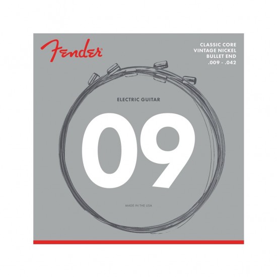 Fender 3155L Classic Core Vintage Nickel Bullet End Electric Guitar Strings - .009-.042 Light