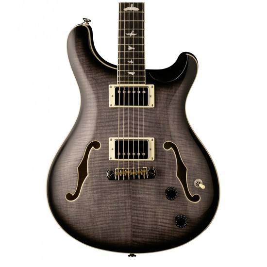 PRS H2ECBCA SE Hollowbody II Electric Guitar In Charcoal Burst Finish