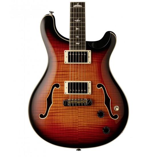 PRS H2ECBTC SE Hollowbody II Electric Guitar In Tricolor Sunburst Finish