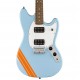 Fender Squier Fsr Bullet Competition Mustang Hh Electric Guitar In Daphne Blue With Orange Stripes Fender Squier Fsr Bullet Competition Mustang Hh Electric Guitar In Daphne Blue With Orange Stripes