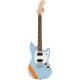 Fender Squier Fsr Bullet Competition Mustang Hh Electric Guitar In Daphne Blue With Orange Stripes Fender Squier Fsr Bullet Competition Mustang Hh Electric Guitar In Daphne Blue With Orange Stripes
