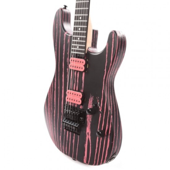 Charvel Pro Mod San Dimas Style 1 HH FR E Ash Electric Guitar Neon Pink Ash With Ebony Fingerboard