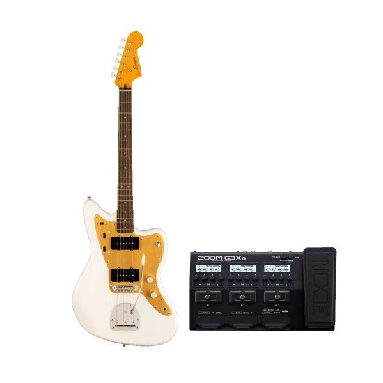 Fender Squier Classic Vibe Late '50s Jazzmaster IL white Blonde (0374086501) With Zoom Multi Effects Guitar Pedal G3Xn Bundle Fender Squier Classic Vibe Late '50s Jazzmaster IL white Blonde (0374086501) With Zoom Multi Effects Guitar Pedal G3Xn Bundle