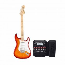 Fender 0378152547 Affinity Series Stratocaster Sienna Sunburst With Zoom G1X FOUR Multi-effects Processor With Expression Pedal