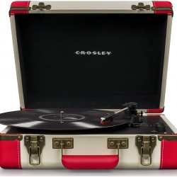 Crosley CR6019D-RE Portable USB Turn Table with Bluetooth, Red