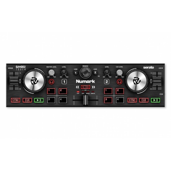 Numark DJ2GO2 Touch Pocket DJ Controller with Capacitive Touch Jog Wheels