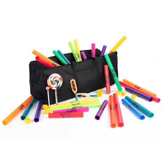 Percussion Plus PP796 Wak-a-Tubes classroom set for 30 players with Wak-a-Caps and bag 