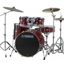 Yamaha SBP2F5CR Stage Custom Birch Drum Kit Cranberry Red Full Drum Bundle