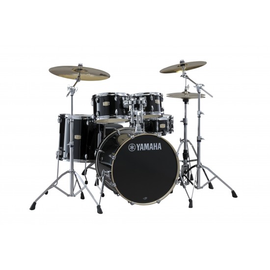 Yamaha Stage Custom Birch Full Drum Kit Bundle Raven Black Full drum Bundle