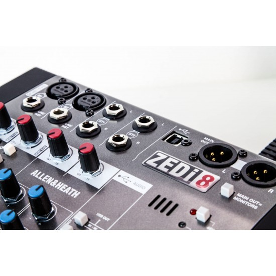 Allen & Heath ZEDi8 8-CH Analog Mixer with USB Interface