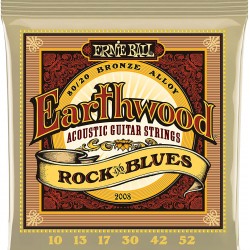 Ernie Ball P02008 Earthwood Rock and Blues 80/20 Bronze Acoustic Set with plain G