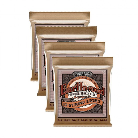 Ernie Ball P02153 12-string Light Earthwood Phosophor Bronze Acoustic Strings