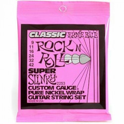 Ernie Ball P02253 Super Slinky Classic Rock N Roll Pure Nickel Wrap Electric Guitar Strings