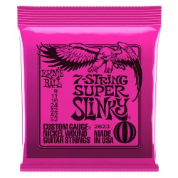 Ernie Ball P02623  Super Slinky 7-string Nickel Wound Electric Guitar Strings 