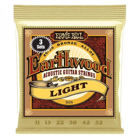 Ernie Ball P03004 Earthwood Light 80/20 Bronze Acoustic Guitar Strings Ernie Ball P03004 Earthwood Light 80/20 Bronze Acoustic Guitar Strings