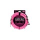 Ernie Ball P06078 Braided Straight to Right Angle Instrument Cable - 10 foot Neon Pink