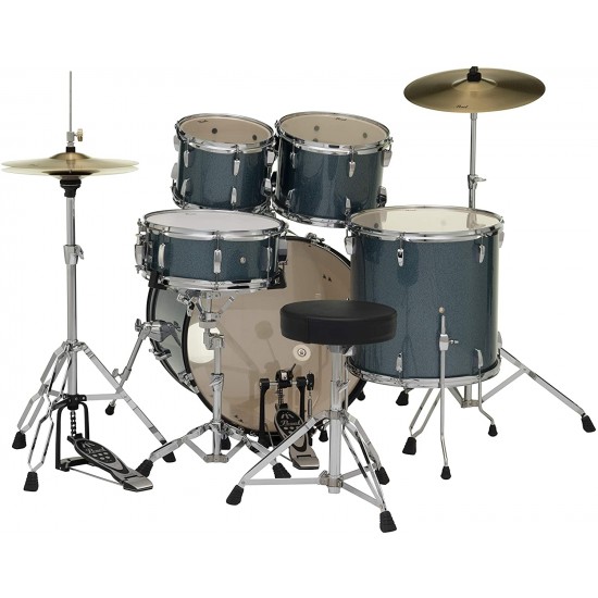 Pearl RS525SC/C703 Complete Drum Set with Cymbals - Aqua Blue Glitter