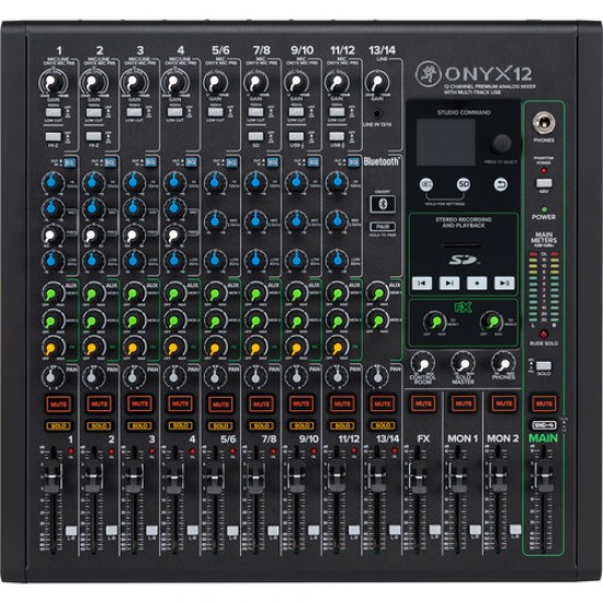 Mackie Onyx12 12-channel Analog Mixer with Multi-Track USB