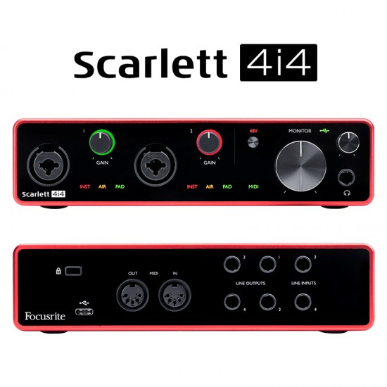 Focusrite Scarlett 4i4 3rd Gen USB Recording Interface