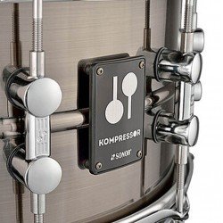 Sonor Kompressor Snare Drum, 14" x 5.75", Brass, Power Hoops, Black Nickel plated