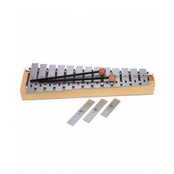  Sonor Global Beat Soprano German Model Glockenspiel with 16 Silver Steel Bars, Includes1 Pair of Mallets