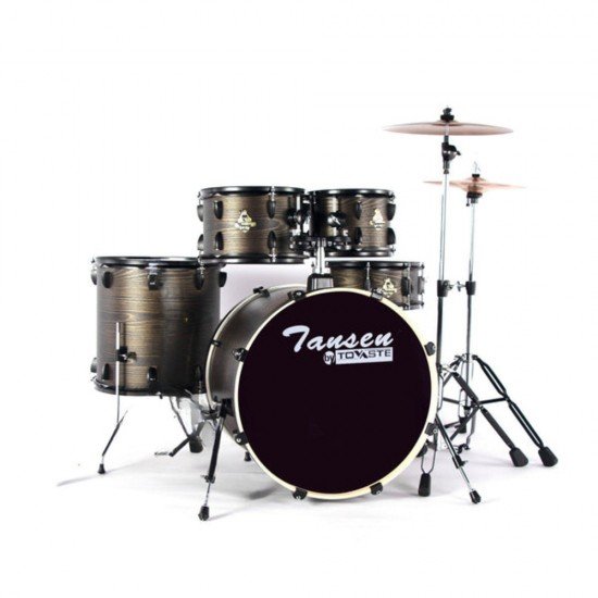 Tovaste JBP1010 5 Pcs Drum Set with Seat Gold Wood Grain Tovaste JBP1010 5 Pcs Drum Set with Seat Gold Wood Grain